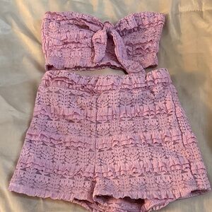 SHEIN Pink Ruffle Two-Piece Set